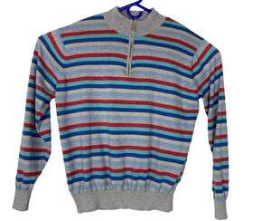PETER MILLAR Men Silk Cashmere Stripped Pull Over Sweater Sz XL Multicolor 58-18